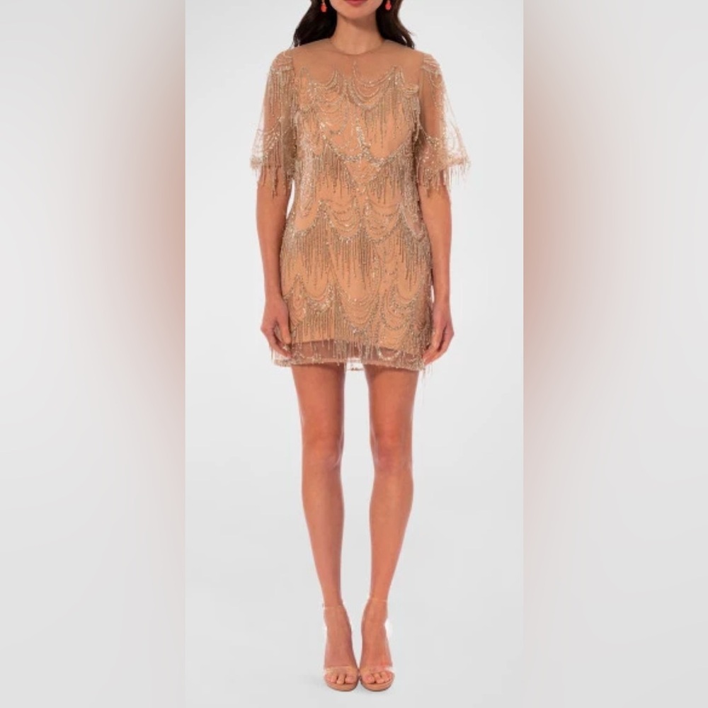 HELSI Charlie Crystal Mesh Mini Dress